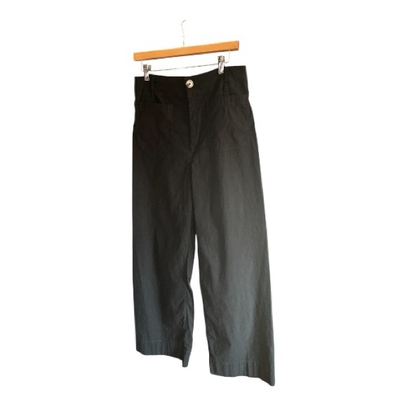 MAEVE ANTHROPOLOGIE The Colette Magic Fabric Crop Wide-Leg Pants Black 31T Tall - Picture 6 of 14